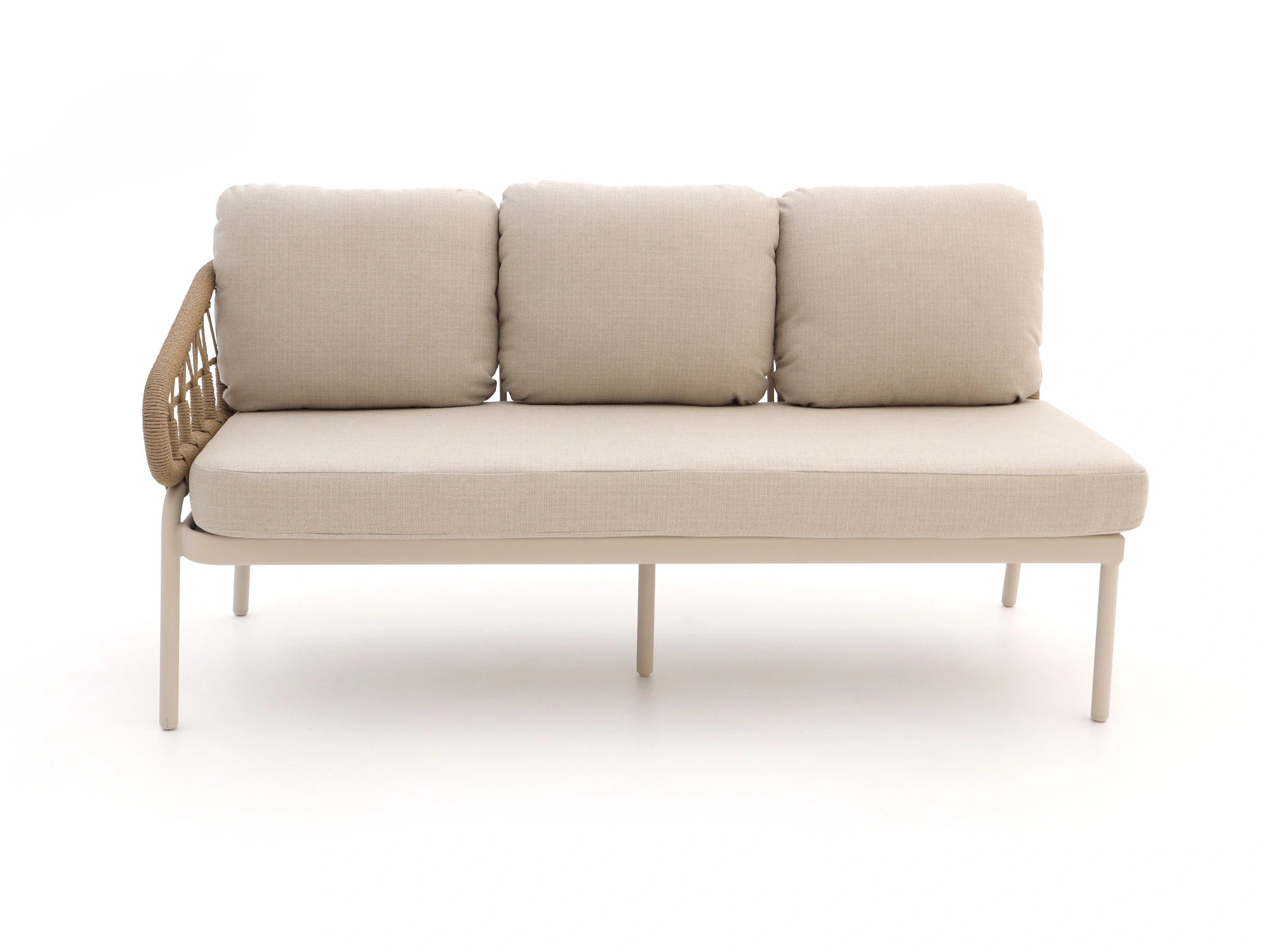 Minimalist 3-seater outdoor rope sofa with one armrest – Alfresco by Outdoor Studio