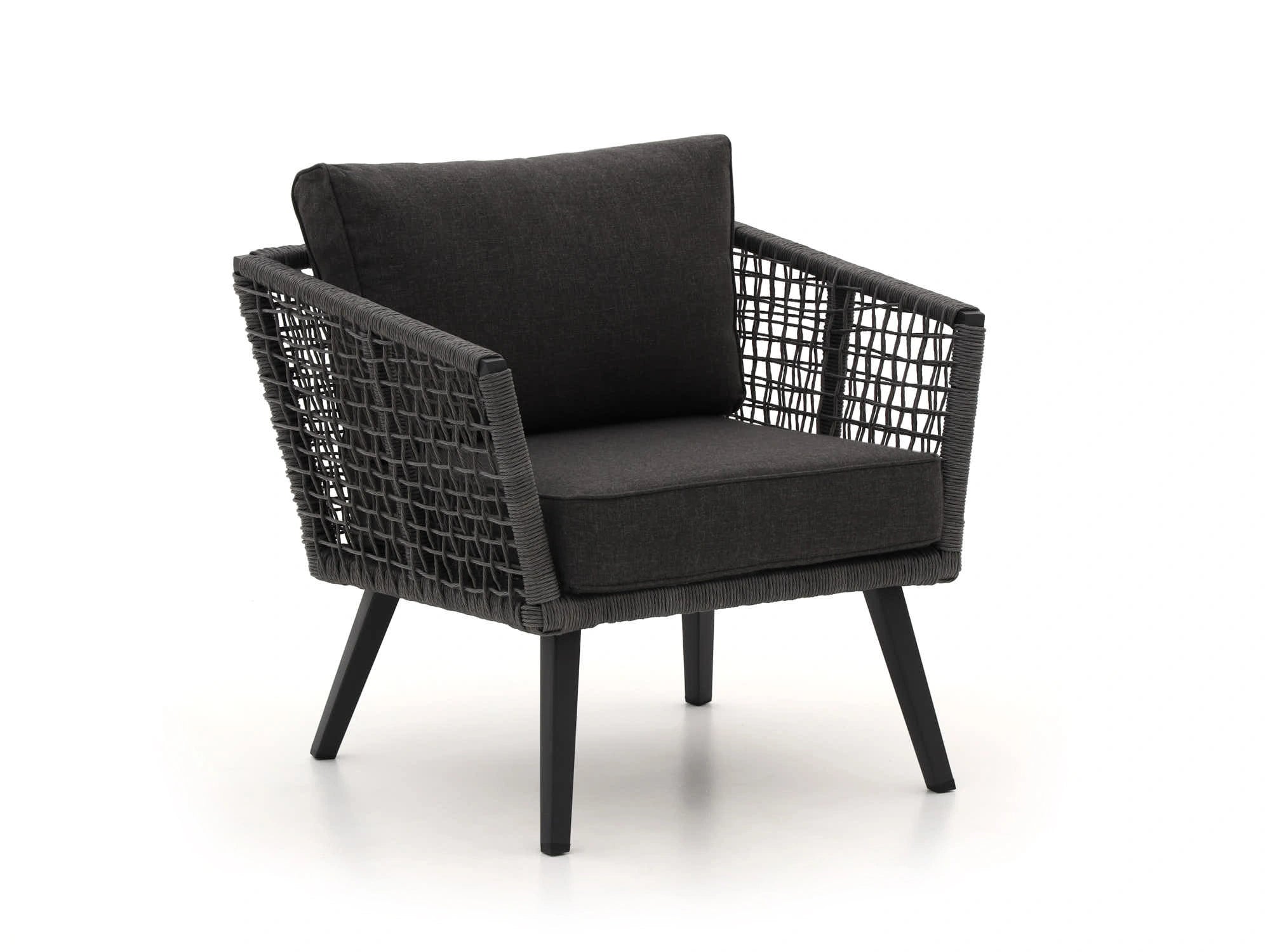 Single-seater outdoor rope chair with dark frame and waterproof cushion – Kensington collection
