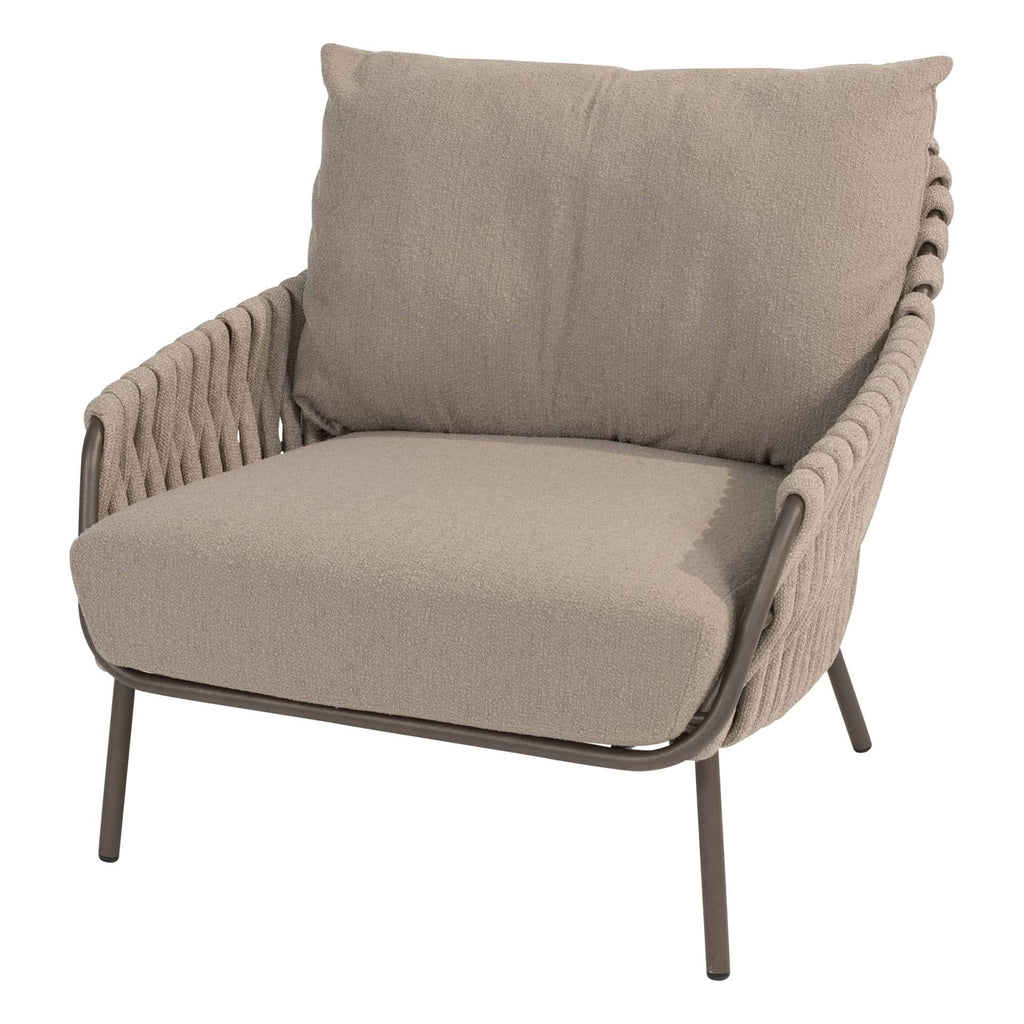 Outdoor rope weave single seater chair with plush cushion – Lakeshire Collection