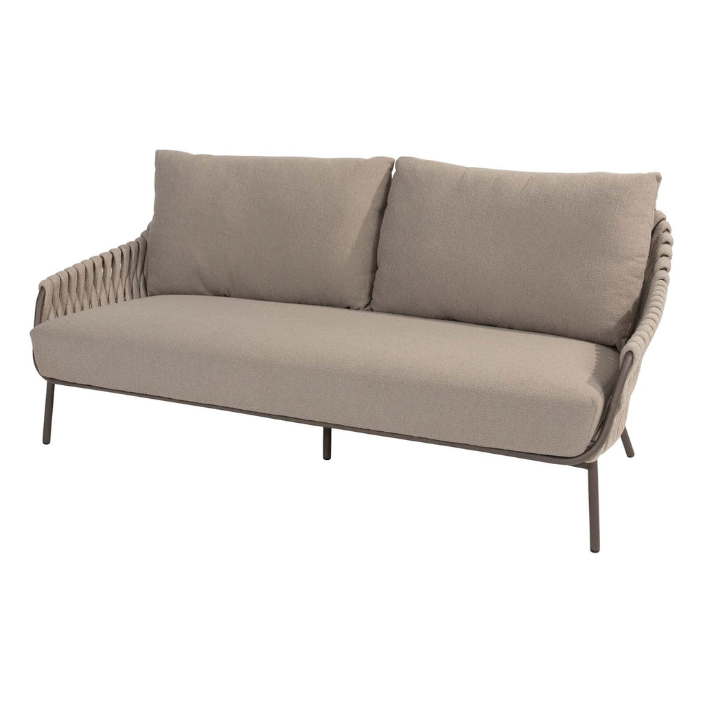Lakeshire outdoor 2-seater rope sofa with soft quick-dry cushions