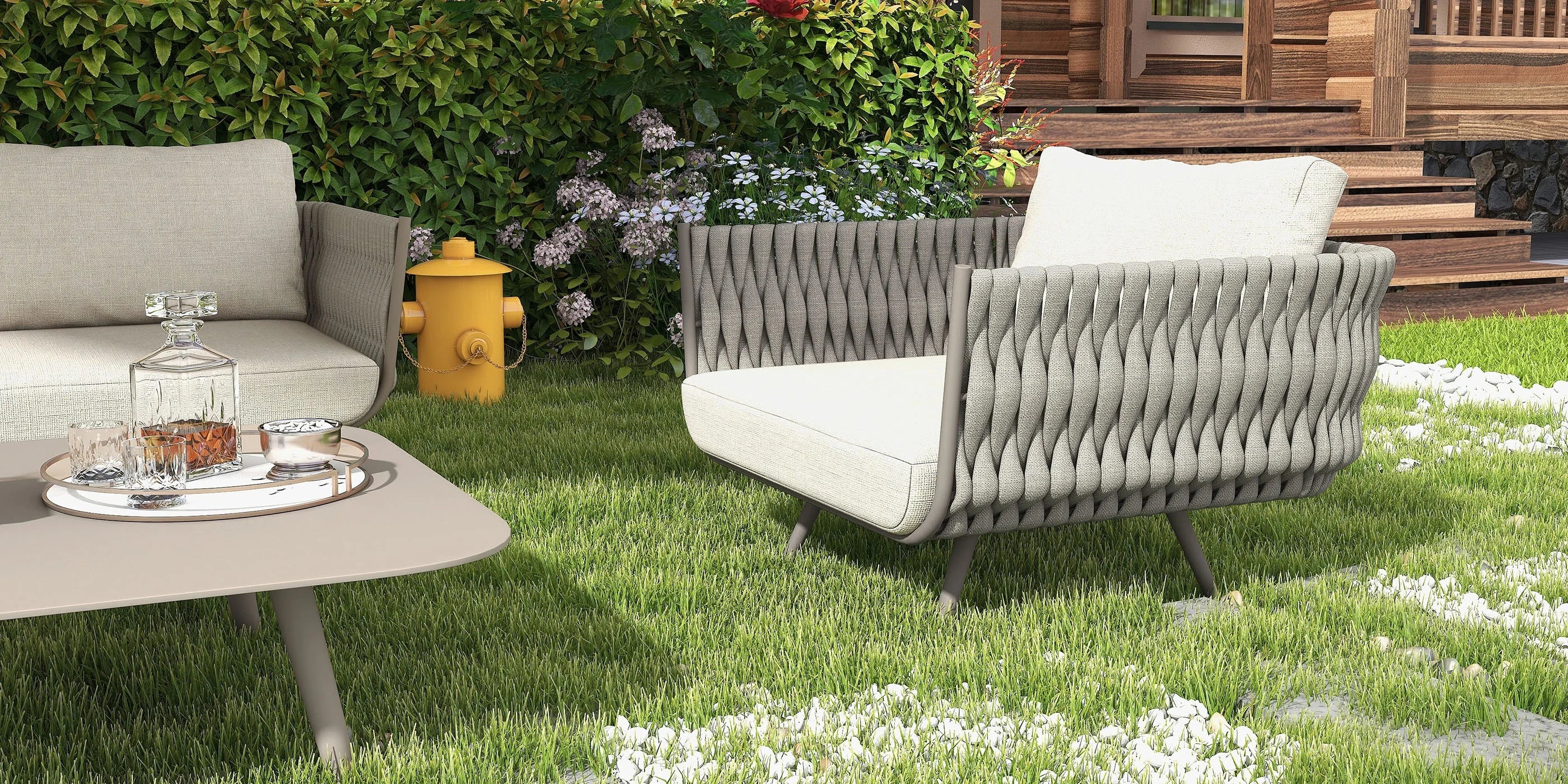 Handwoven rope single seater from Louvre collection