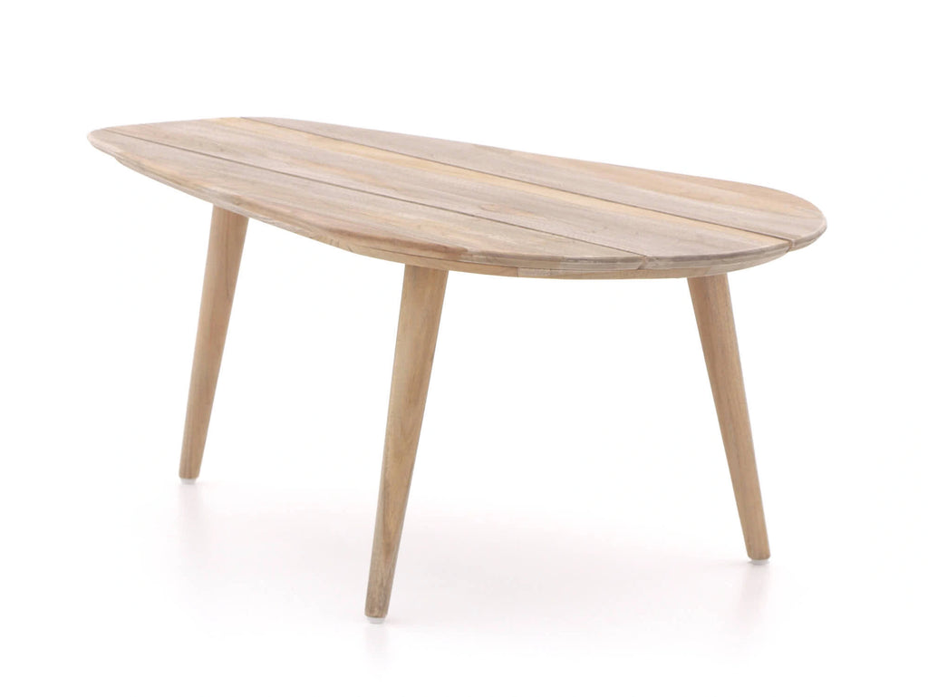 Small teak wood table from Mayfair twin table set – organic grain outdoor table