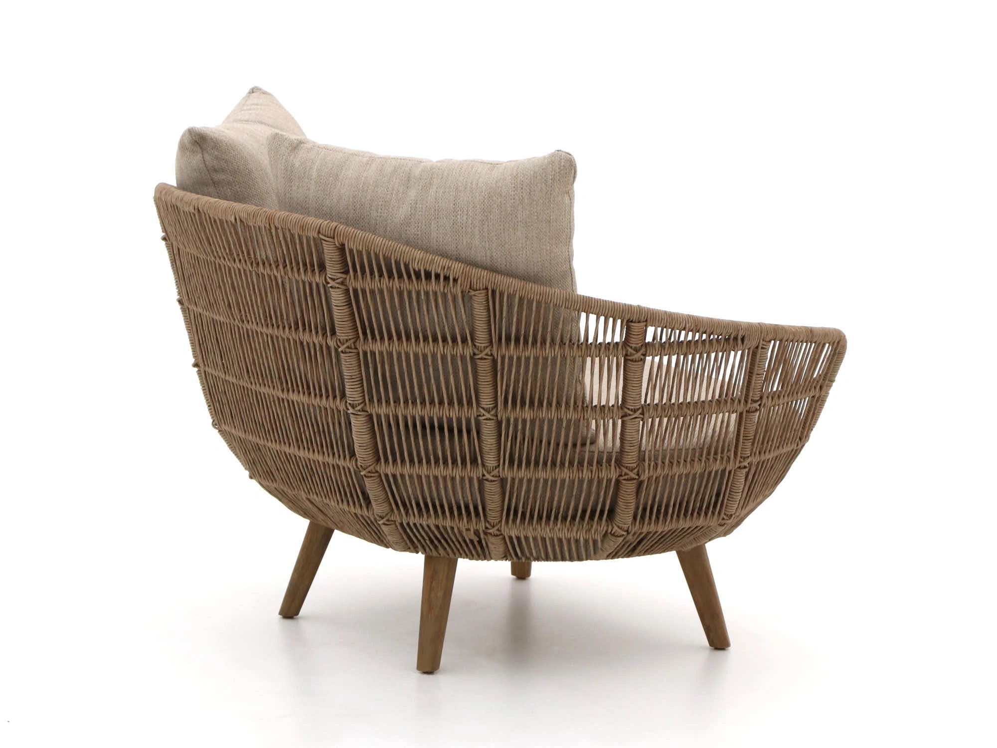 Back view of Mayfair sofa showing intricate rope weave pattern – outdoor lounge set