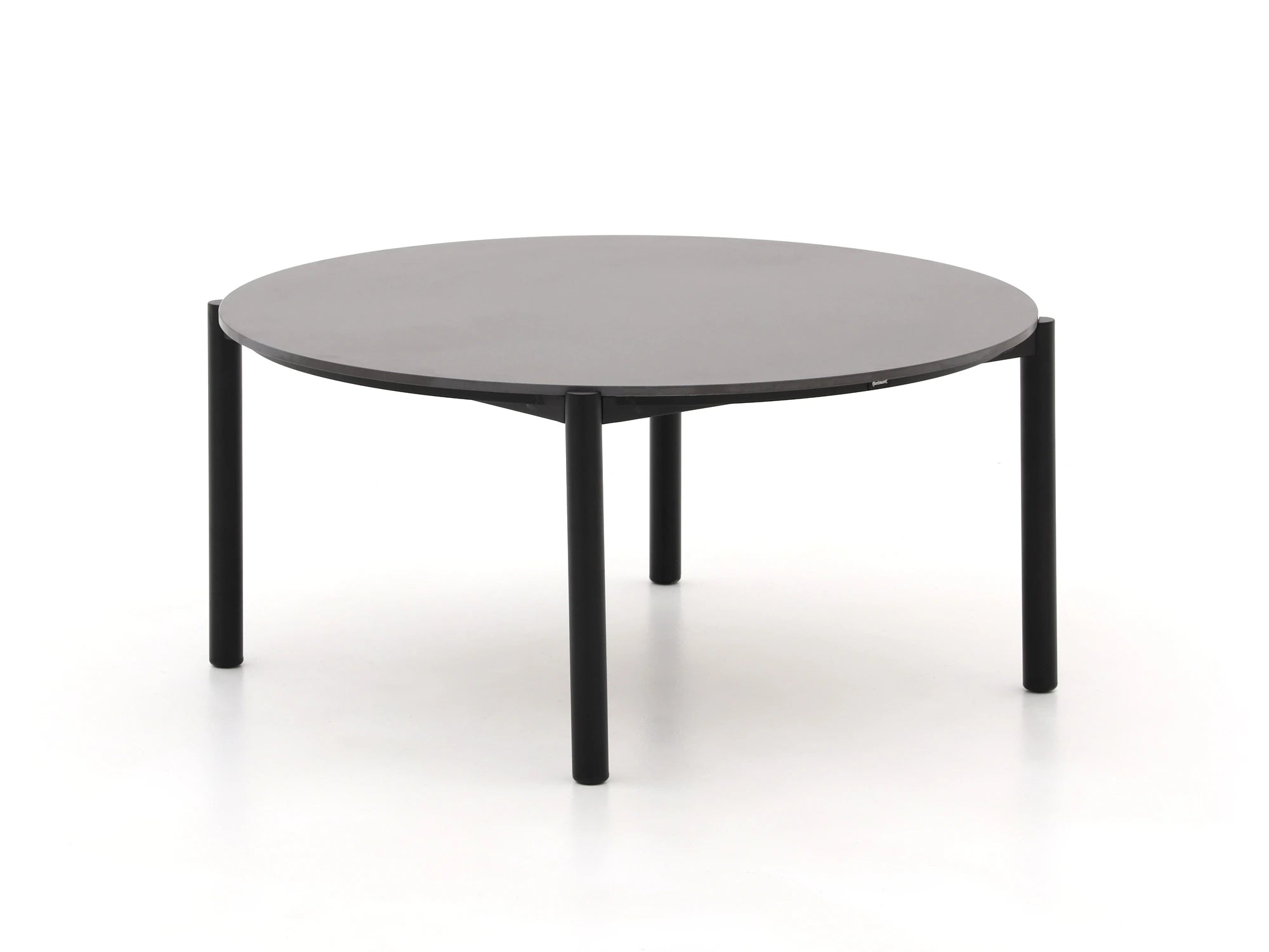Round matte black outdoor coffee table – part of Elara Grande collection 