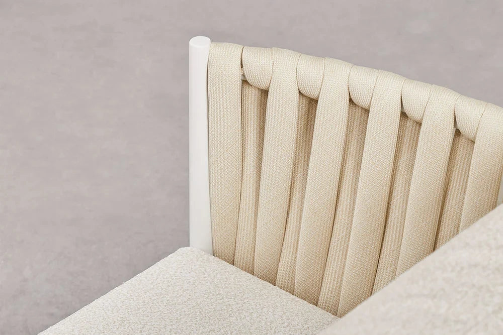 Close-up of beige rope weave and cushion detail – Yorkshire collection