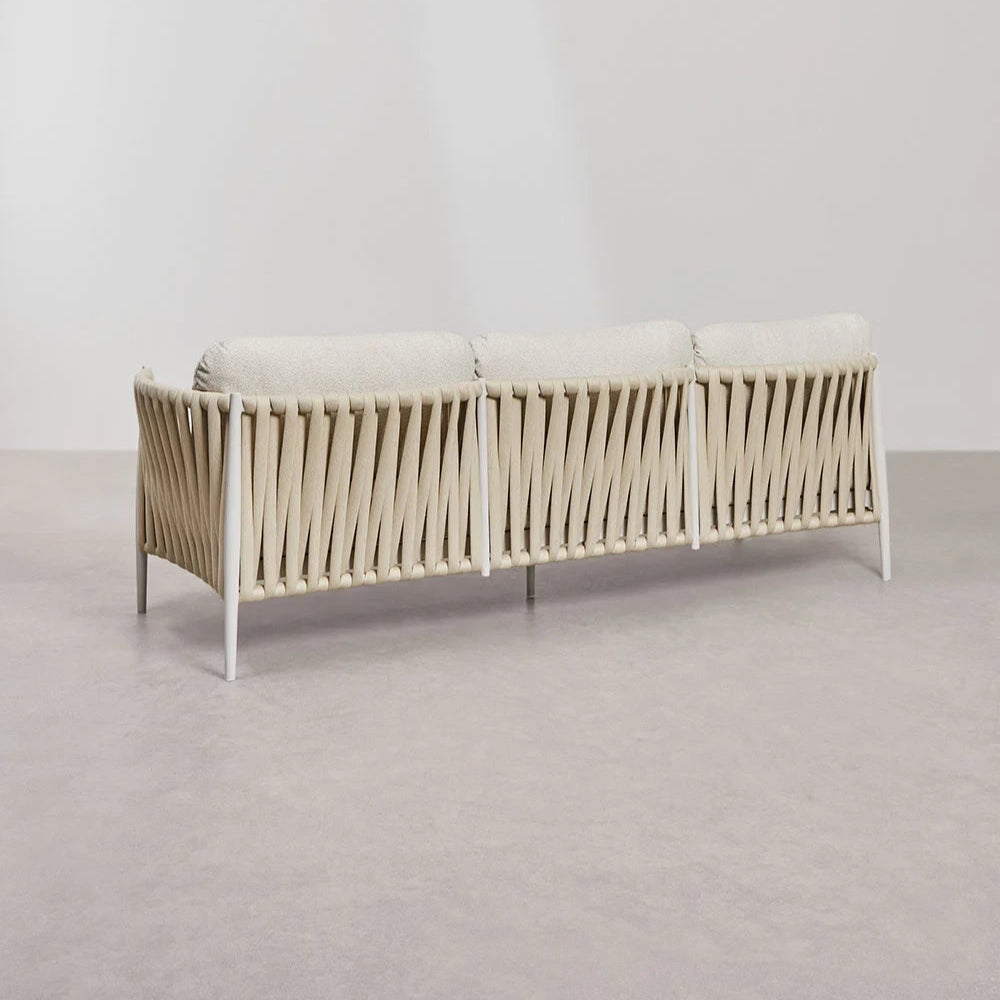 Rear view of 3-seater sofa from Yorkshire set with rope detailing