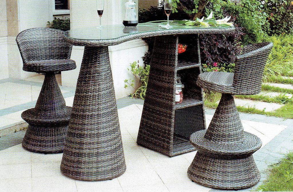 Asher Bar Dining Set With Storage - OUTDOOR STUDIO